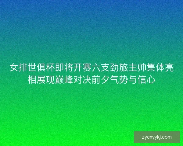 女排世俱杯即将开赛六支劲旅主帅集体亮相展现巅峰对决前夕气势与信心